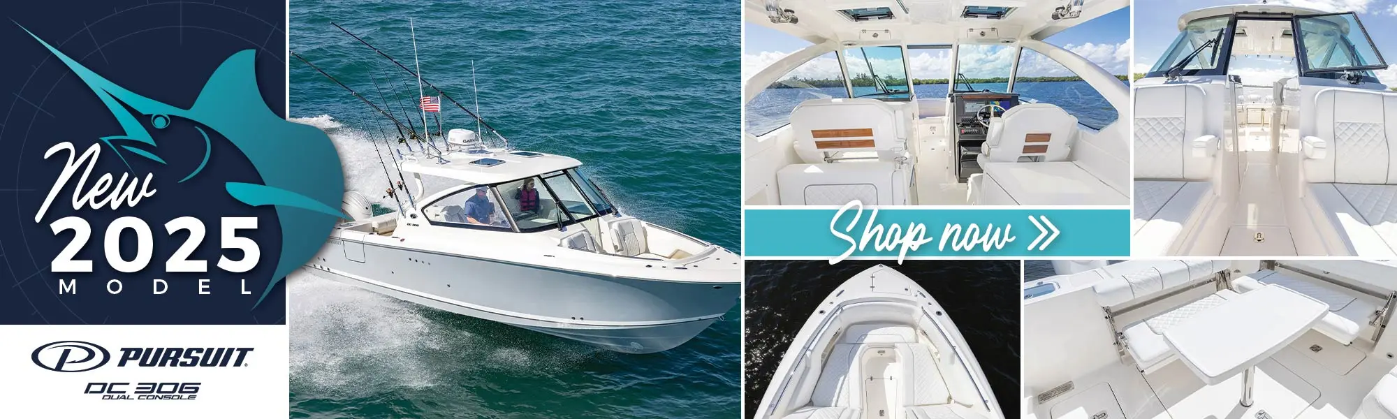 collage of Pursuit DC306 available at Yamaha Marine Center of Jacksonville